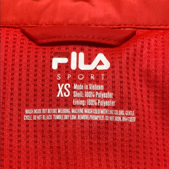 Fila coral (orangish -red) lightweight Hooded rain Jacket size XS - Picture 9 of 9
